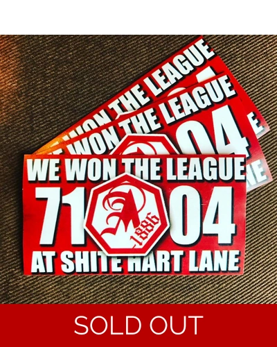 100 x We Won the League 71 04 5cmx9cm Stickers